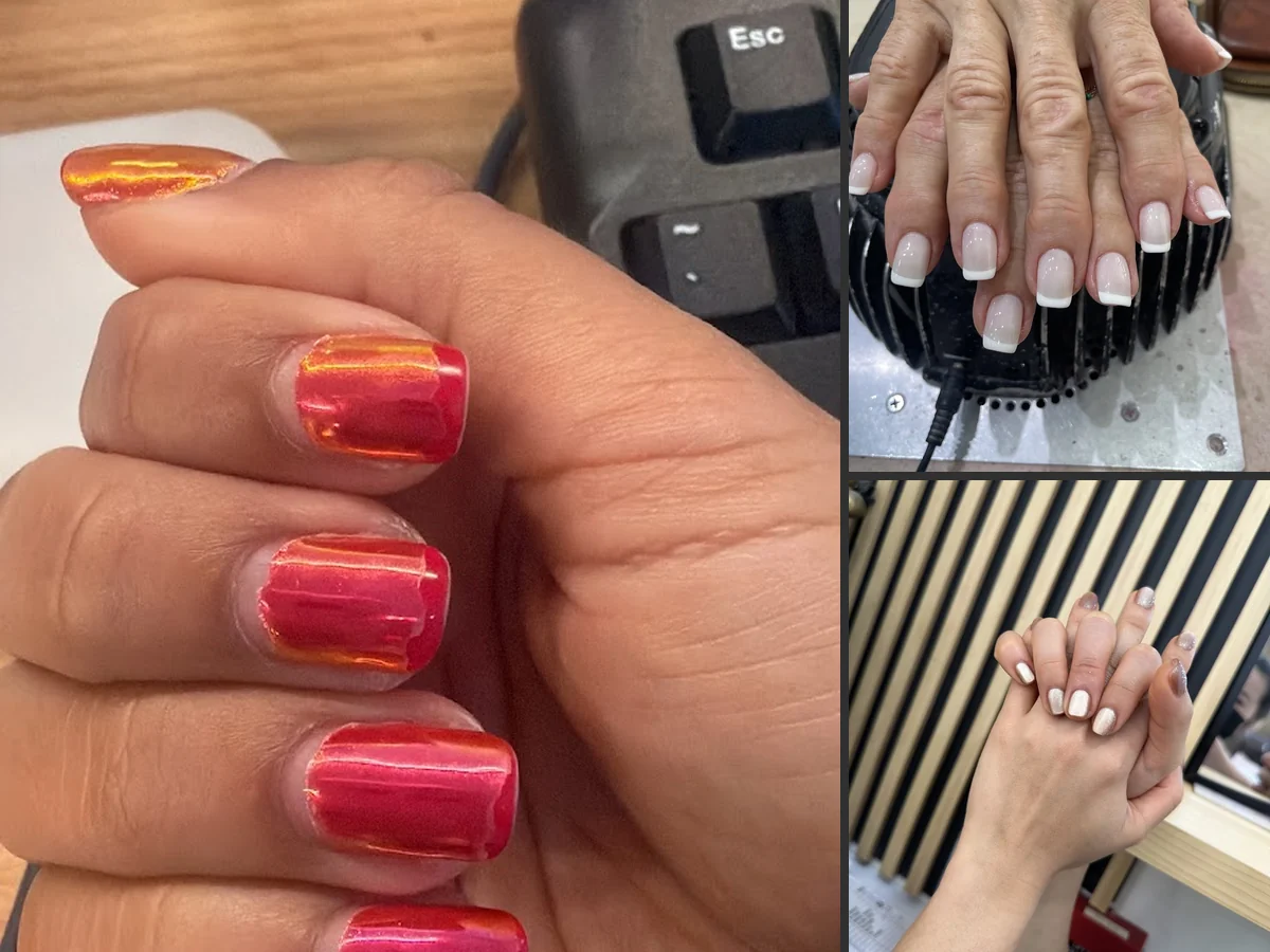 Bright nail color swatches on display.